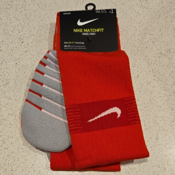 Nike MatchFit Knee High Soccer Socks - Bright Red - Picture 2 of 3
